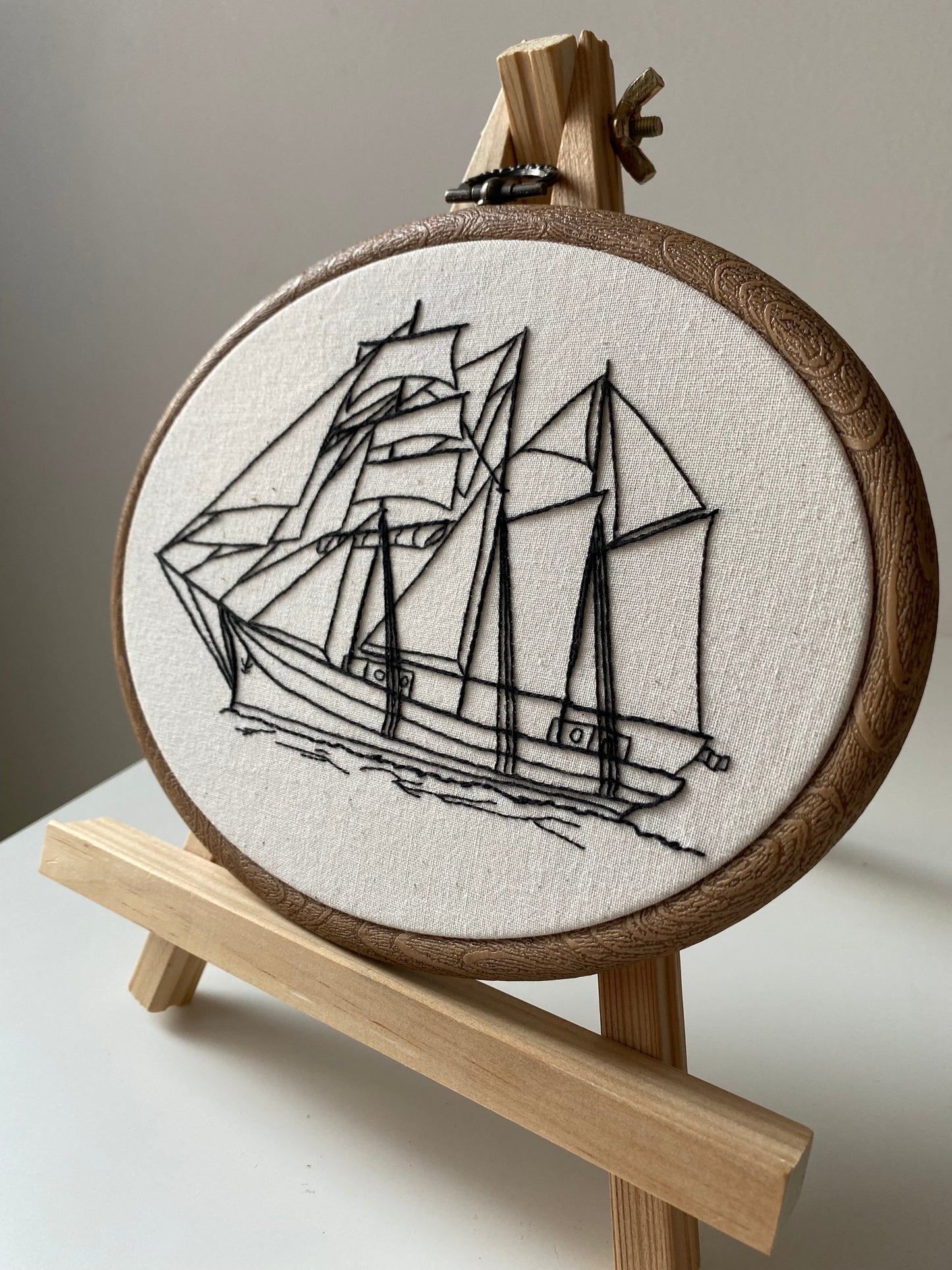 MODERN SAILBOAT | HANDMADE EMBROIDERY