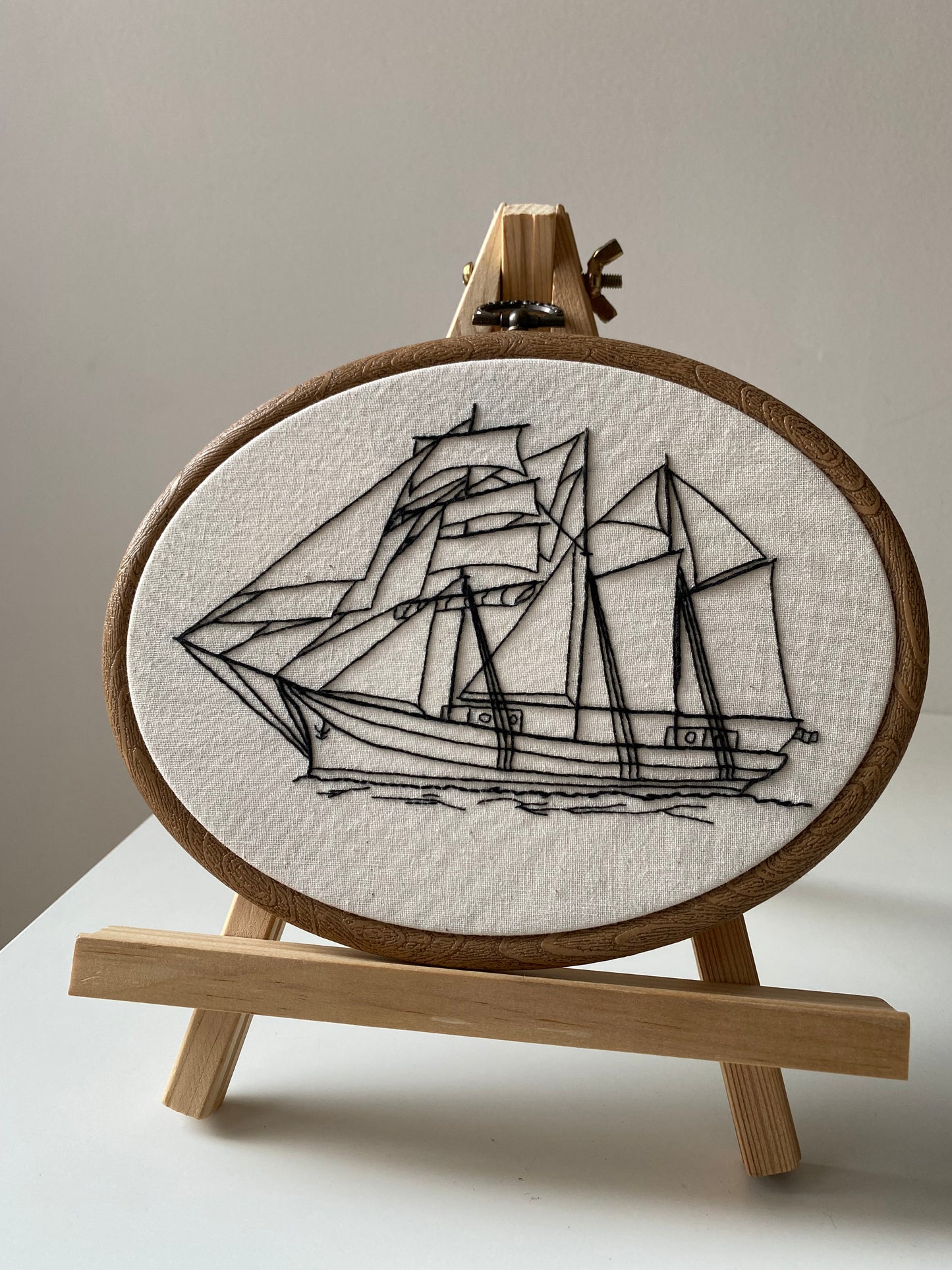 MODERN SAILBOAT | HANDMADE EMBROIDERY
