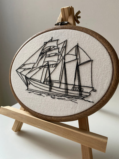 MODERN SAILBOAT | HANDMADE EMBROIDERY