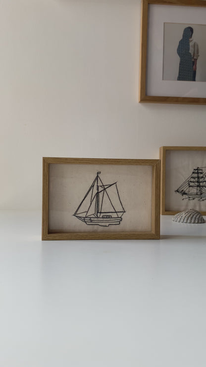 NAVIRE À TROIS MÂTS | BRODERIE FAITE MAIN