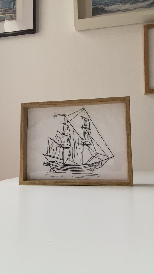 SAILSHIP with funny mood | HANDMADE EMBROIDERY