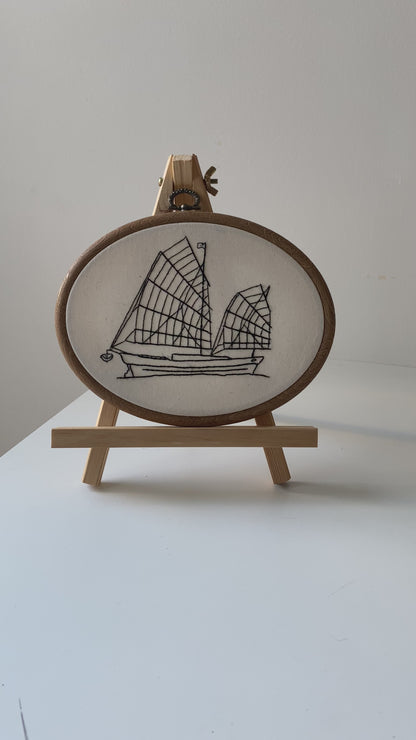 CHINESE SAILBOAT | HANDMADE EMBROIDERY