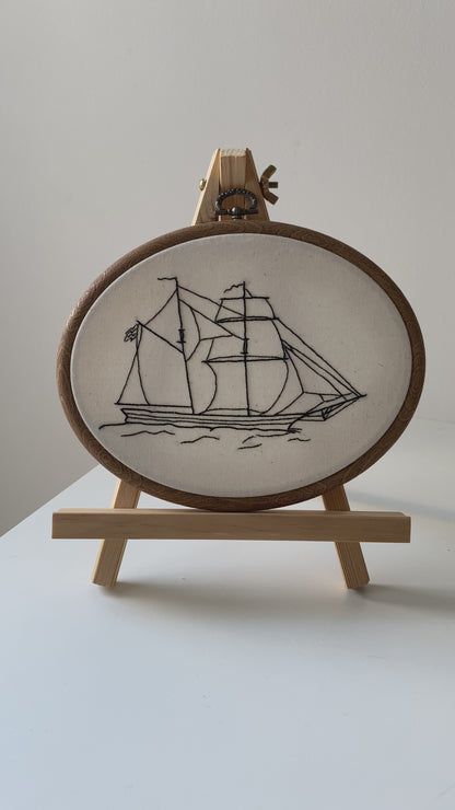 TWO-MASTED SAILBOAT | HANDMADE EMBROIDERY
