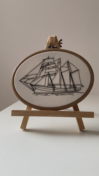MODERN SAILBOAT | HANDMADE EMBROIDERY