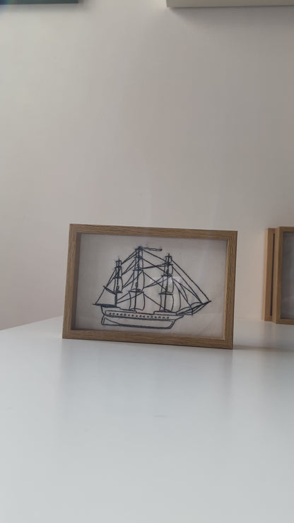 Three MASTED SHIP | HANDMADE EMBROIDERY (Copy)
