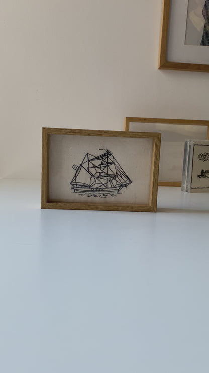 NAVIRE À DEUX MÂTS | BRODERIE FAITE MAIN