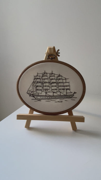 FIVE-MASTED SAILBOAT | HANDMADE EMBROIDERY