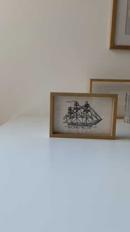 OLD THREE MASTED SHIP | HANDMADE EMBROIDERY