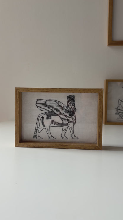Winged bull (2) | HANDMADE EMBROIDERY