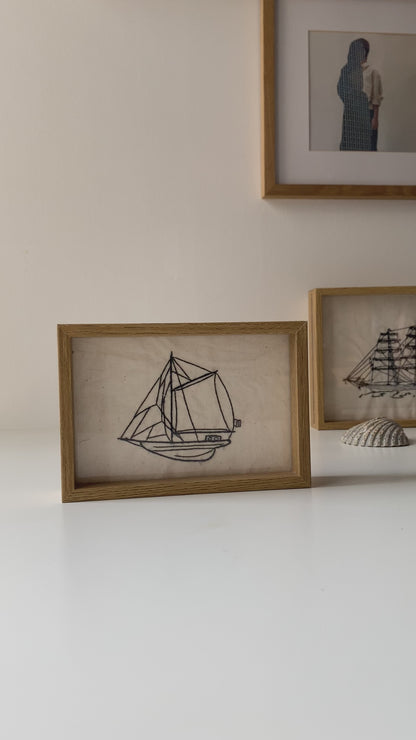 VIEUX NAVIRE À MÂT | BRODERIE FAITE MAIN