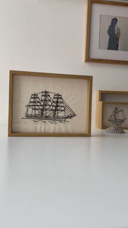 THREE MASTED SHIP | HANDMADE EMBROIDERY