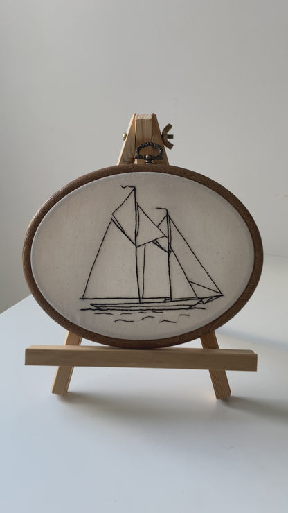TWO-MASTED SAILBOAT| HANDMADE EMBROIDERY