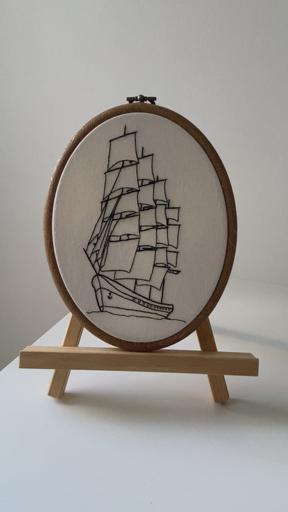 FOUR-MASTED SAILBOAT | HANDMADE EMBROIDERY