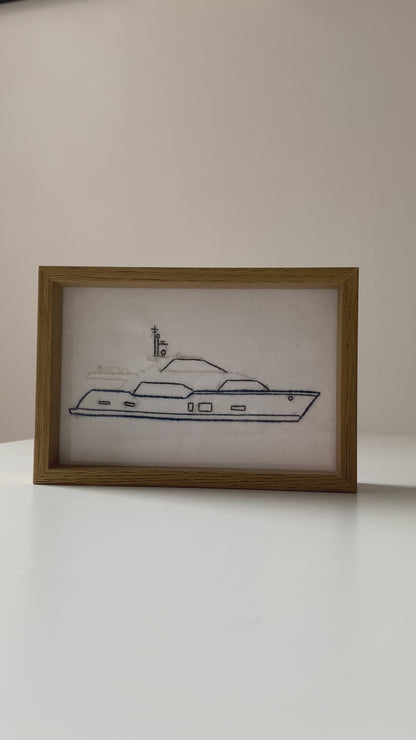 MODERN YACHT with colors| HANDMADE EMBROIDERY