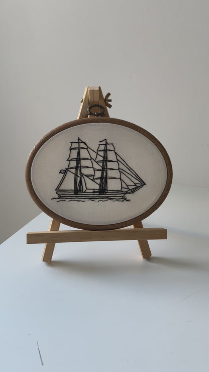 TWO-MASTED SAILBOAT | HANDMADE EMBROIDERY